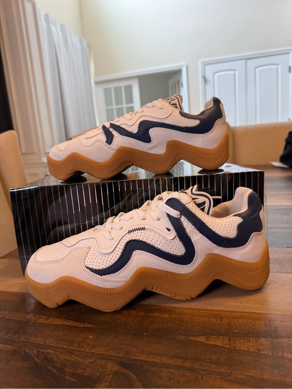 MSCHF Wavy V2.WAV Men's Sneaker White/Cream/Navy 2024 MSCHF015, 12M